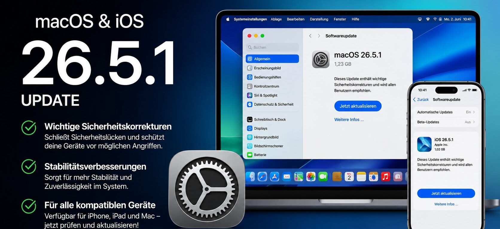 macOS 26.5.2 und iOS 26.5.1 Update